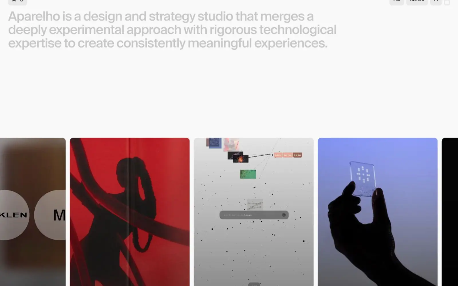 Preview of the Aparelho Studio website